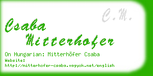 csaba mitterhofer business card