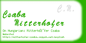 csaba mitterhofer business card